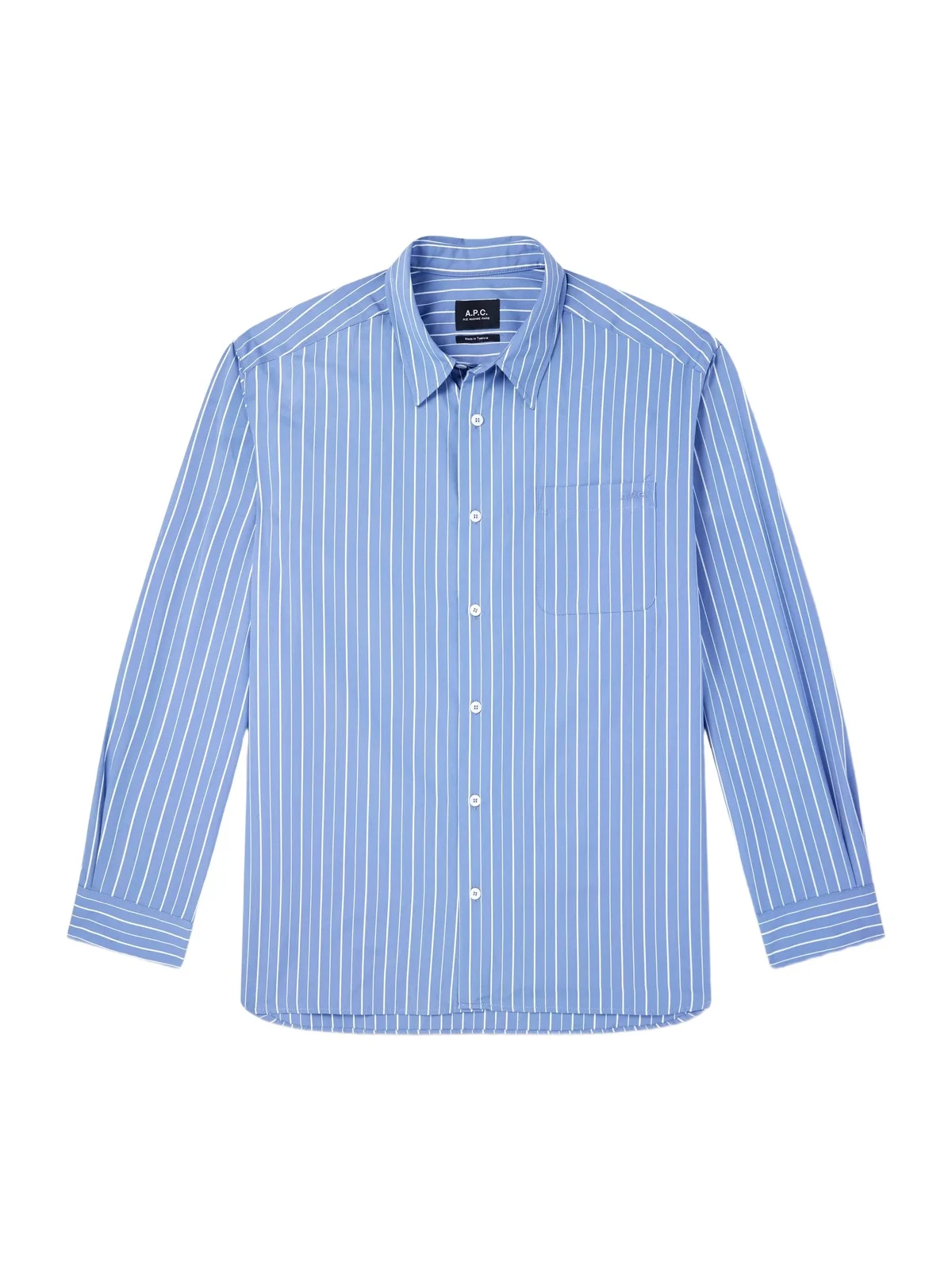 Malo Striped Cotton-Poplin Shirt - Men Malo Striped Cotton-Poplin Shirt - Men