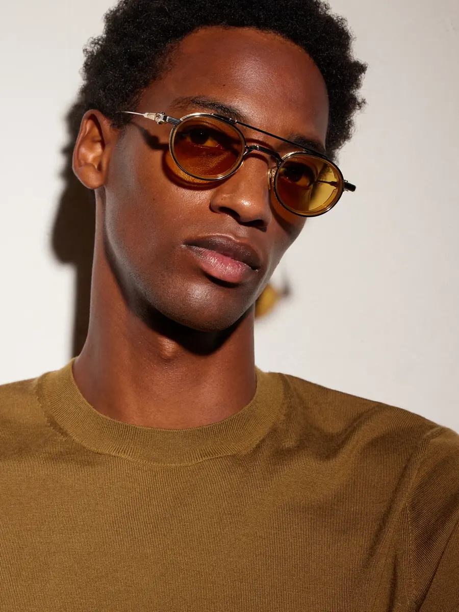 Jacques Marie Mage Livingston Double-Bridge Round-Frame Gold-Plated and Silver-Tone Titanium Sunglasses - Men | Thumbnail 5