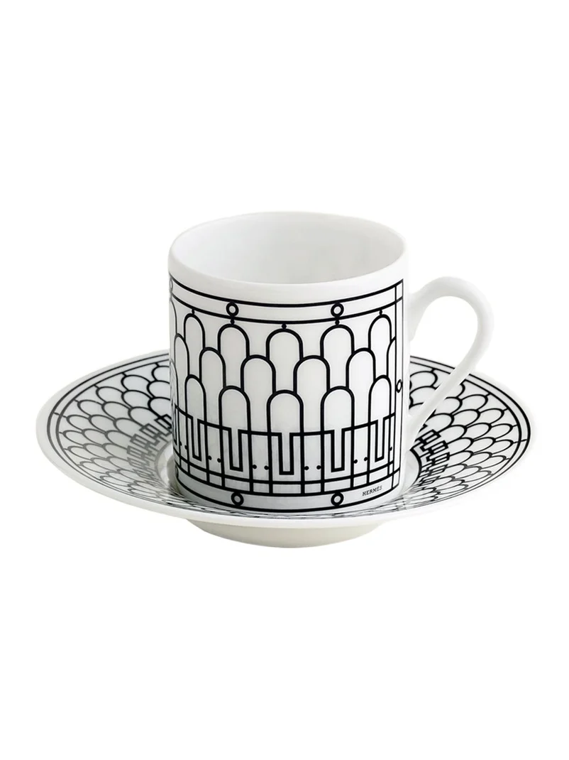 HERMÈS H Deco Coffee Cup and Saucer, 3 oz.