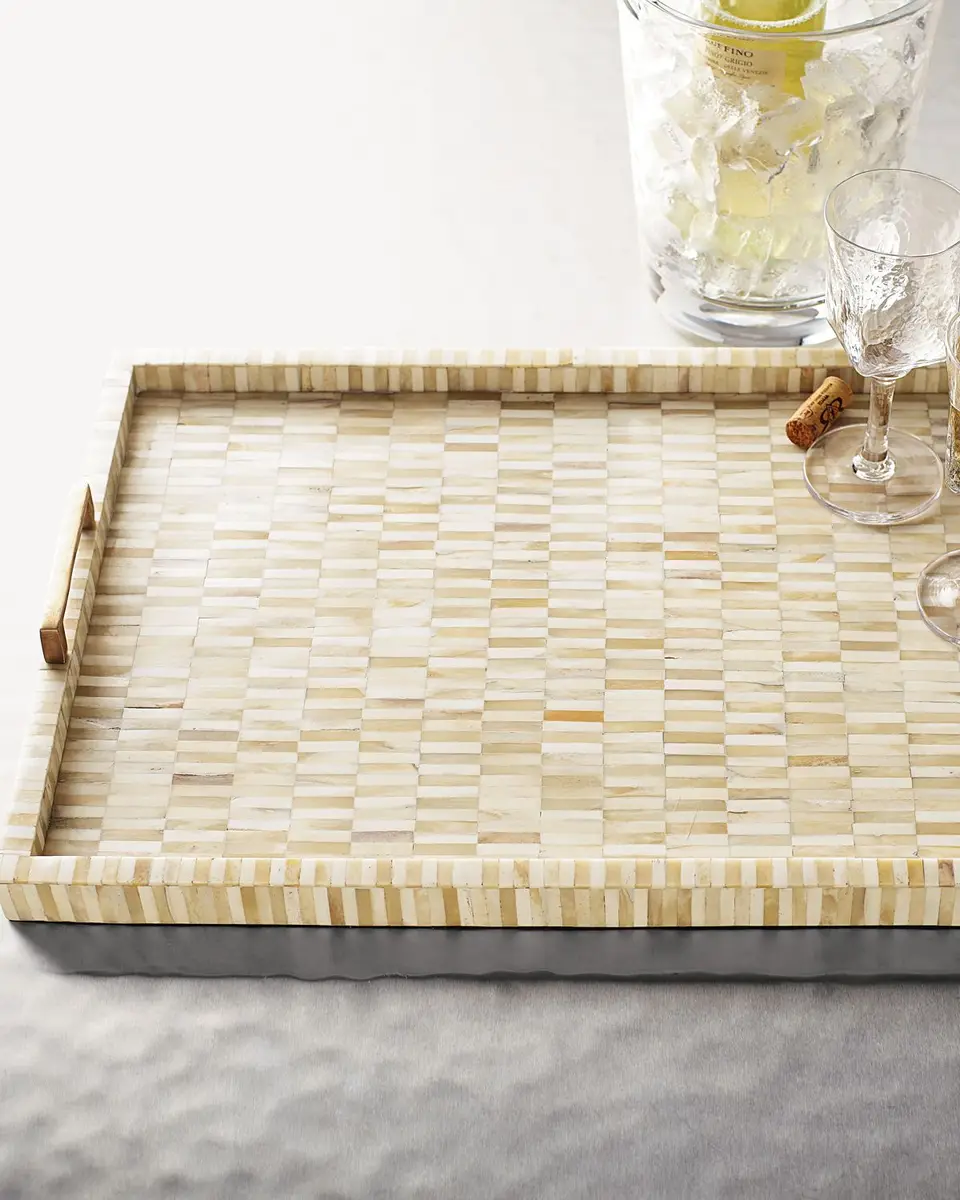 Regina Andrew Bone Tray with Brass Handles | Thumbnail 5