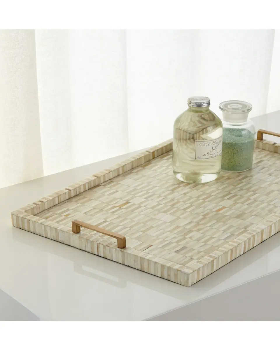Regina Andrew Bone Tray with Nickel Handles | Thumbnail 3