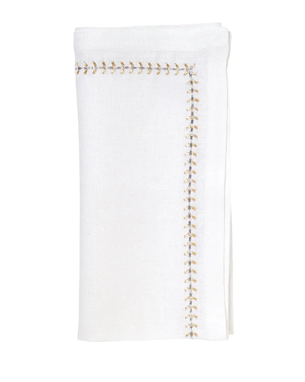Kim Seybert Silver/Gold Herringbone Napkin