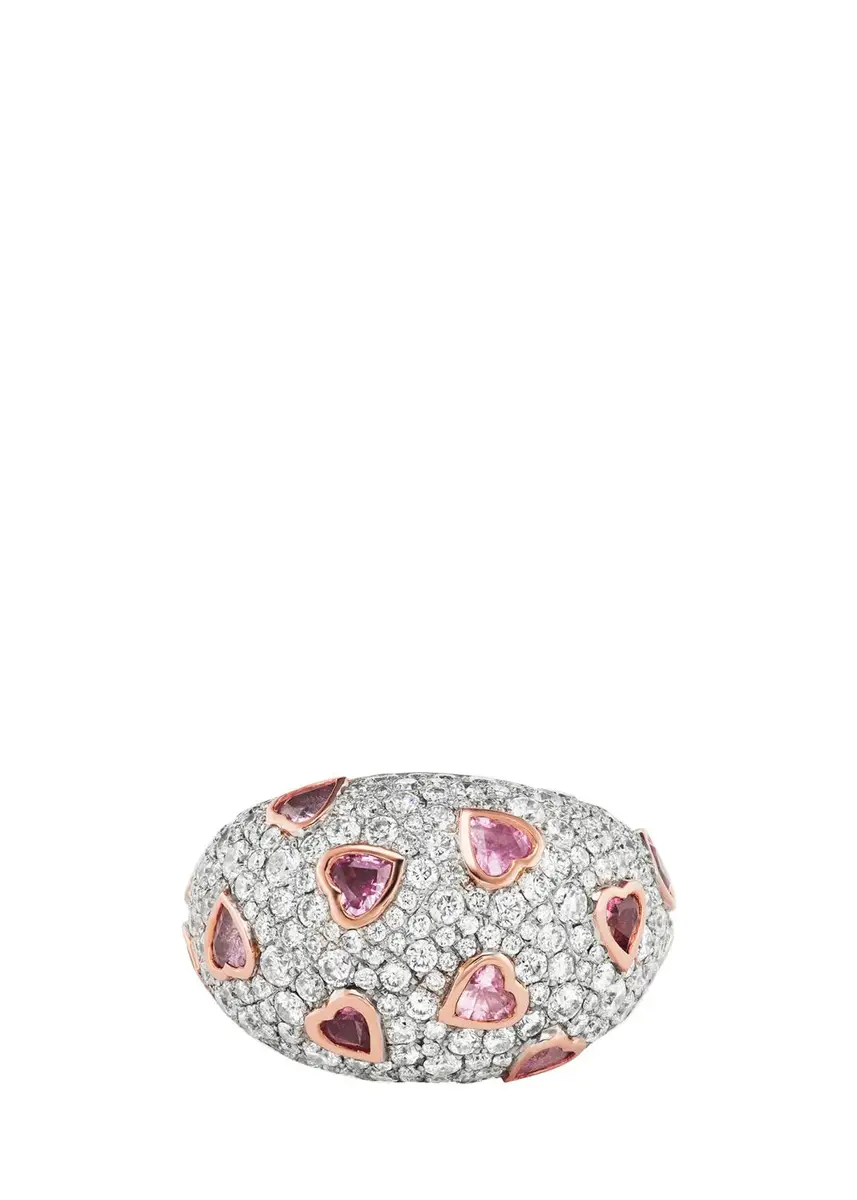 Emily P. Wheeler 18K Rose Gold Sparkle Dome Statement Ring with Diamonds and Sapphires | Thumbnail 3