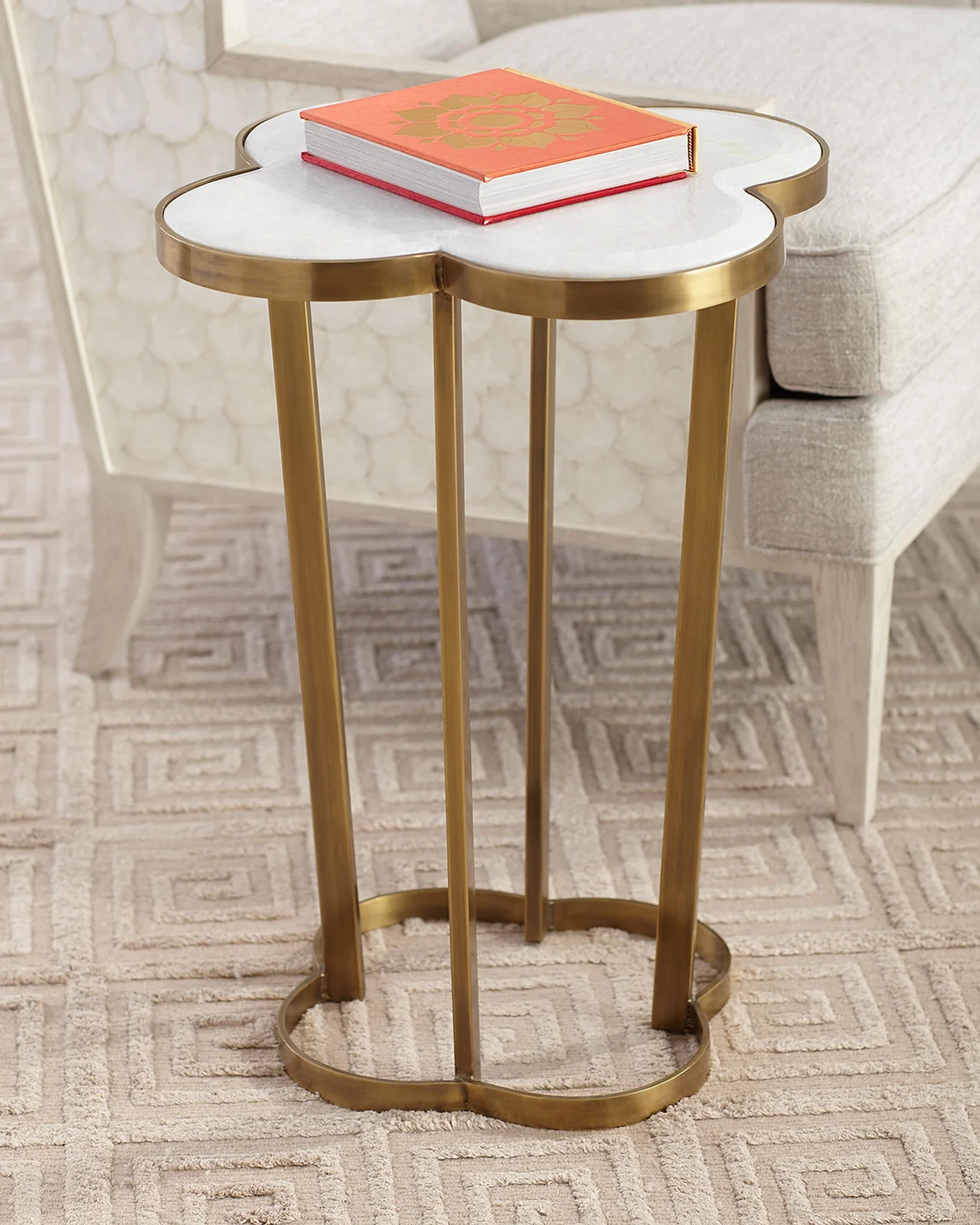 Regina Andrew Brass Clover Side Table