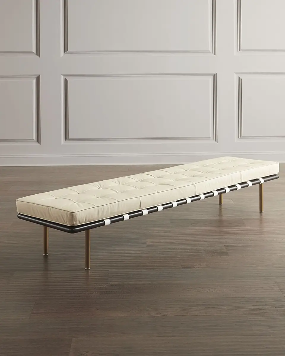 Regina Andrew Tufted Leather Gallery Bench | Thumbnail 3 Regina Andrew Tufted Leather Gallery Bench | Thumbnail 3