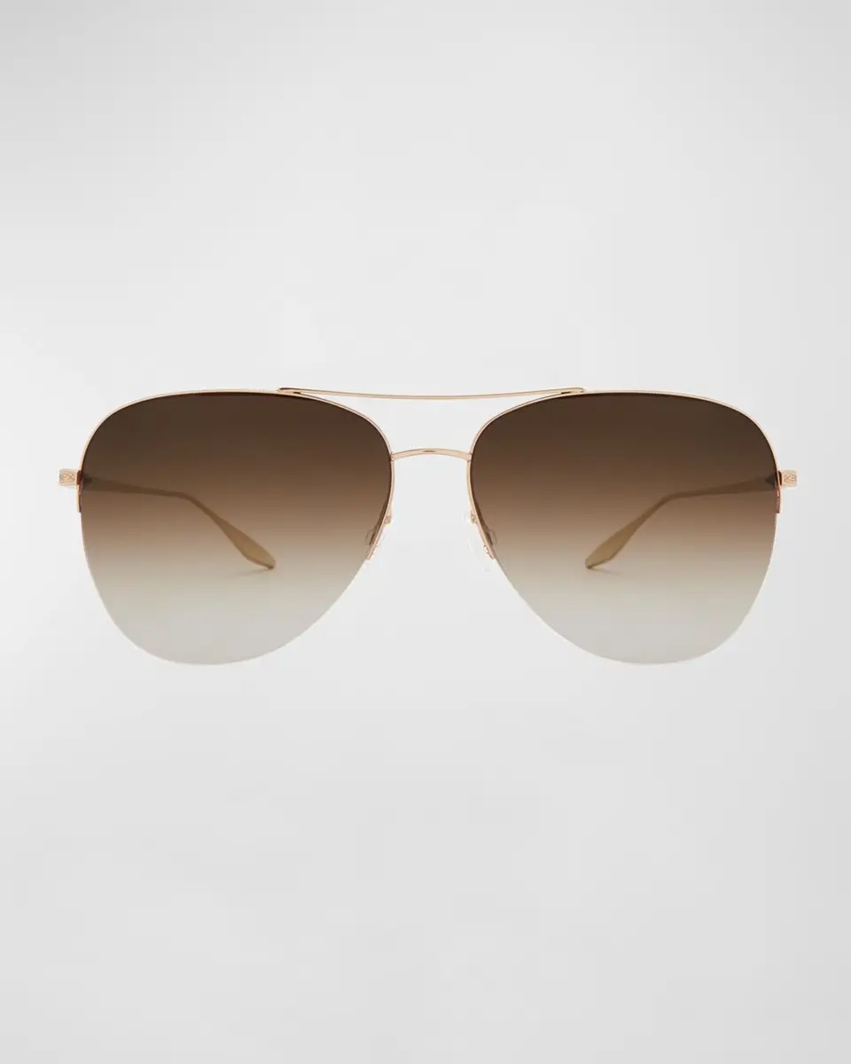 BARTON PERREIRA Chevalier Brown Titanium Aviator Sunglasses | Thumbnail 2