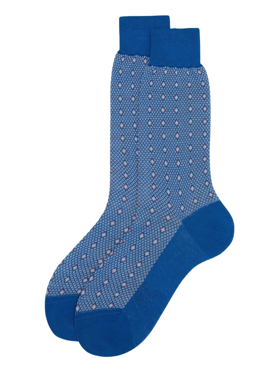 Men's Cotton Diamond-Woven Crew Socks
