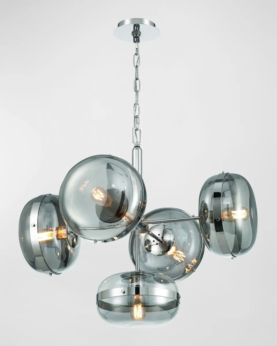 Eurofase Nottingham 5-Light Chandelier In Nickel | Thumbnail 2 Eurofase Nottingham 5-Light Chandelier In Nickel | Thumbnail 2