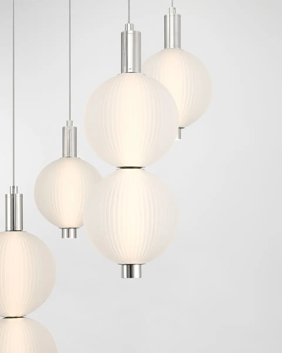 Eurofase Palmas 7-Light LED Nickel Chandelier | Thumbnail 3