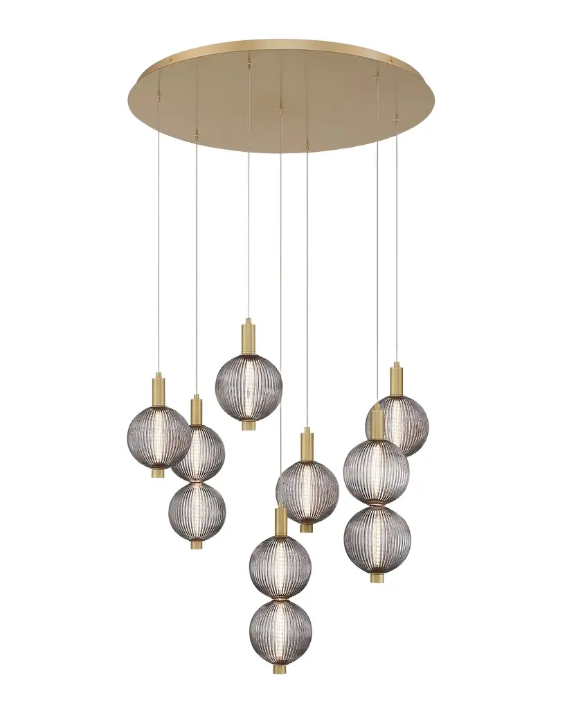 Eurofase Palmas 7-Light LED Golden Chandelier | Image 1 Eurofase Palmas 7-Light LED Golden Chandelier | Image 1