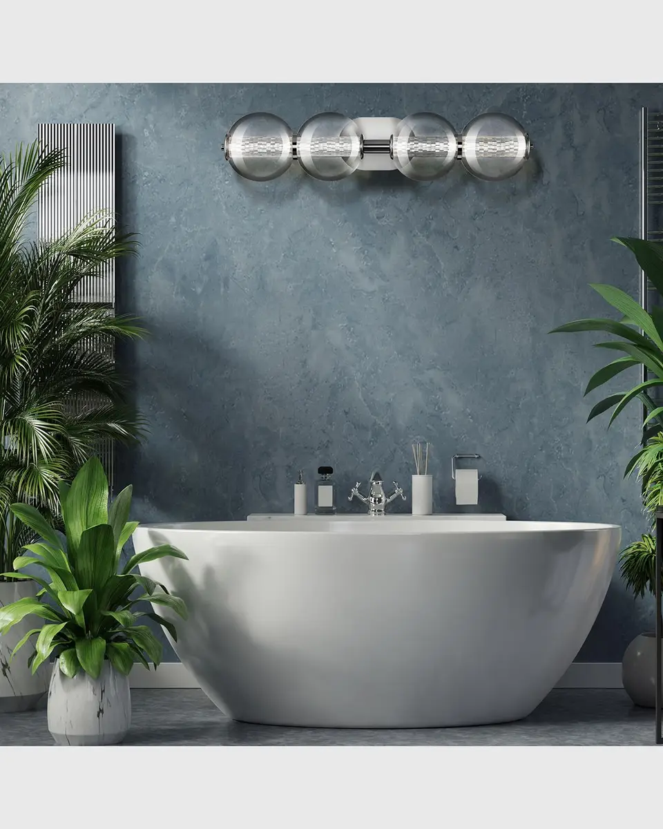 Eurofase Atomo 4-Light LED Vanity in Chrome | Thumbnail 5 Eurofase Atomo 4-Light LED Vanity in Chrome | Thumbnail 5
