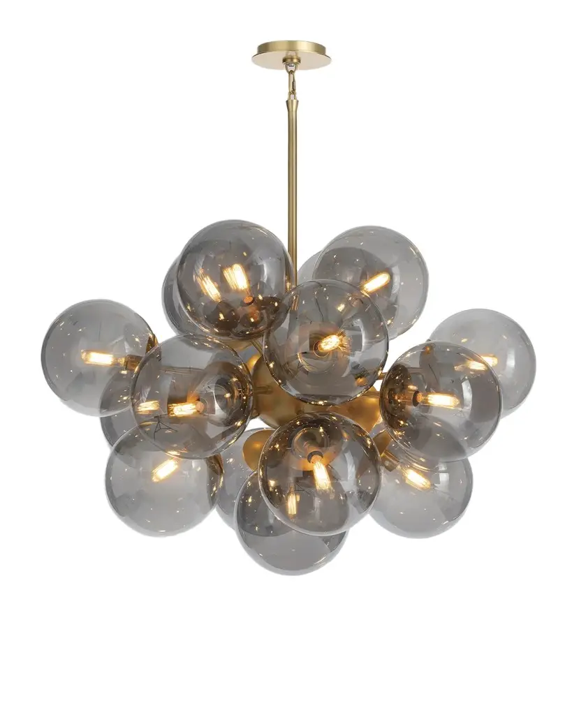 Regina Andrew Shine 34" 17-Light Chandelier, Smoke Glass