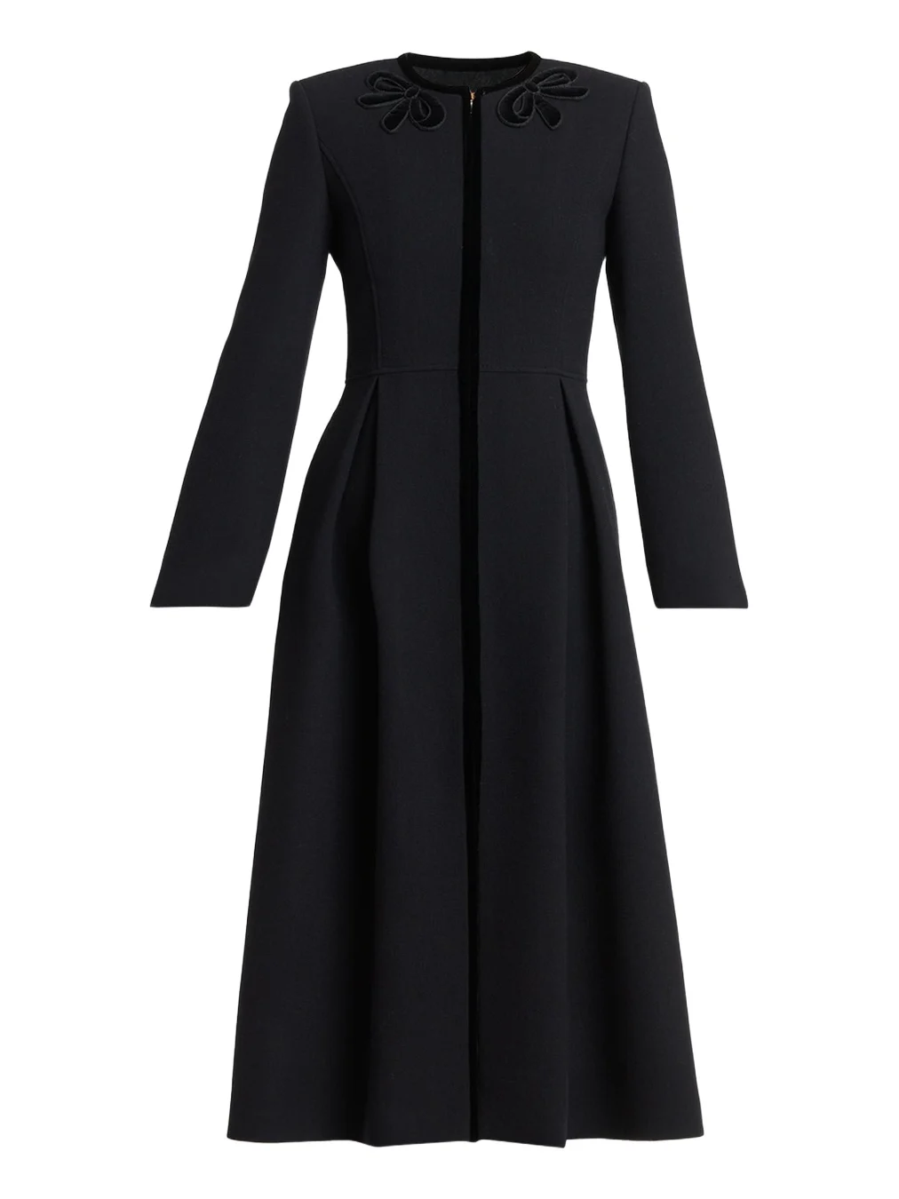 Valentino Garavani Tailored Velvet Trim Coat Dress