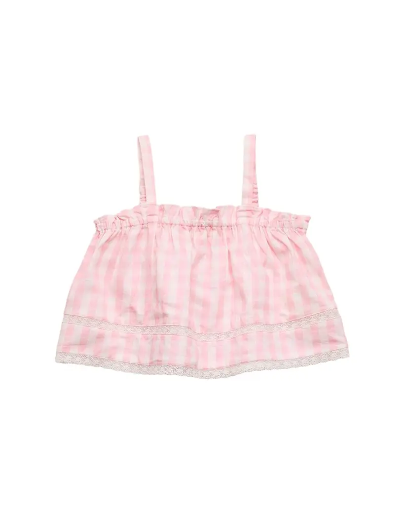 LoveShackFancy Girl's Fiorella Gingham Top, Size 3-6 | Image 1 LoveShackFancy Girl's Fiorella Gingham Top, Size 3-6 | Image 1