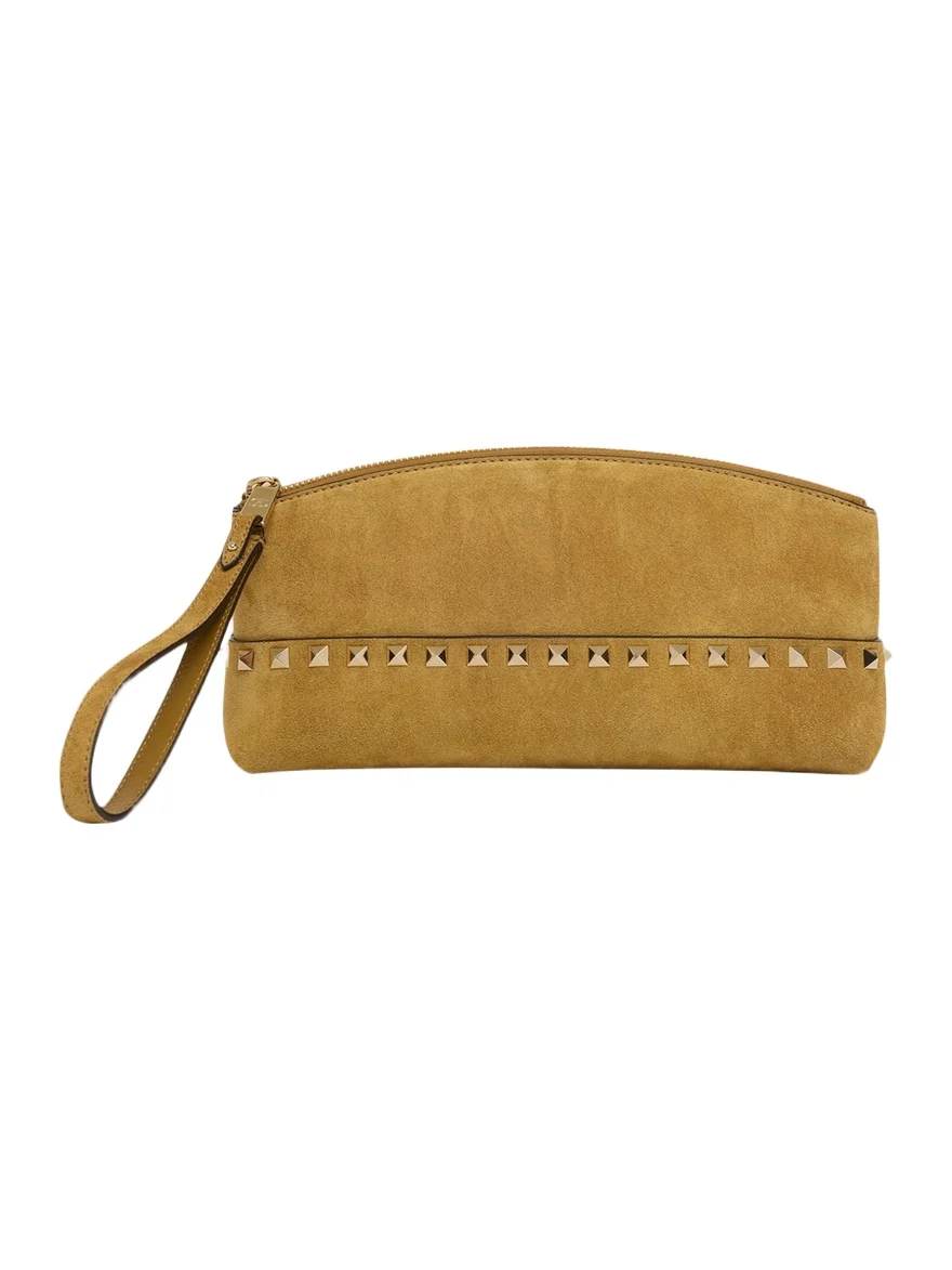 Valentino Garavani Rockstud Suede Wristlet Pochette