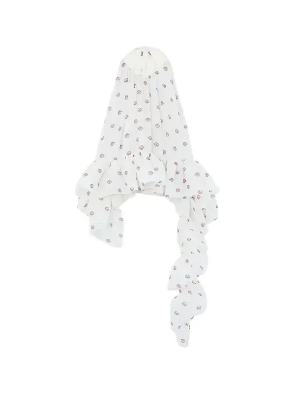 Tamara Floral Silk Asymmetric Peplum Top