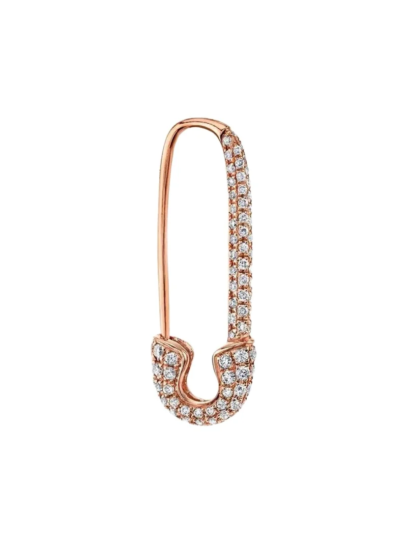 Anita Ko 18K Rose Gold Diamond Pave Safety Pin Earring, Single (Left)