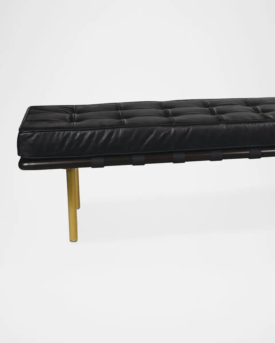Regina Andrew Tufted Leather Gallery Bench, 78" | Thumbnail 2 Regina Andrew Tufted Leather Gallery Bench, 78" | Thumbnail 2