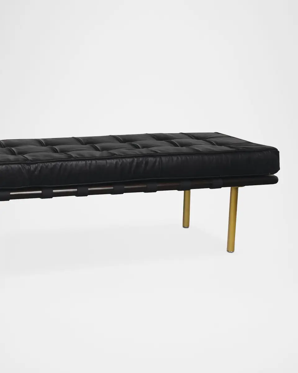 Regina Andrew Tufted Leather Gallery Bench, 78" | Thumbnail 3 Regina Andrew Tufted Leather Gallery Bench, 78" | Thumbnail 3