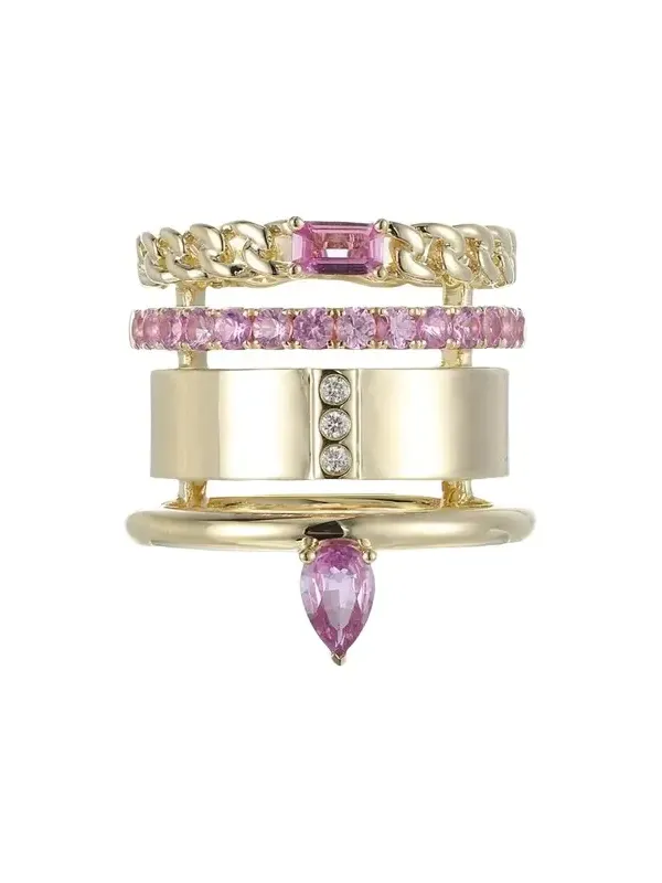 Typestack Pink Sapphire and Diamond Ring