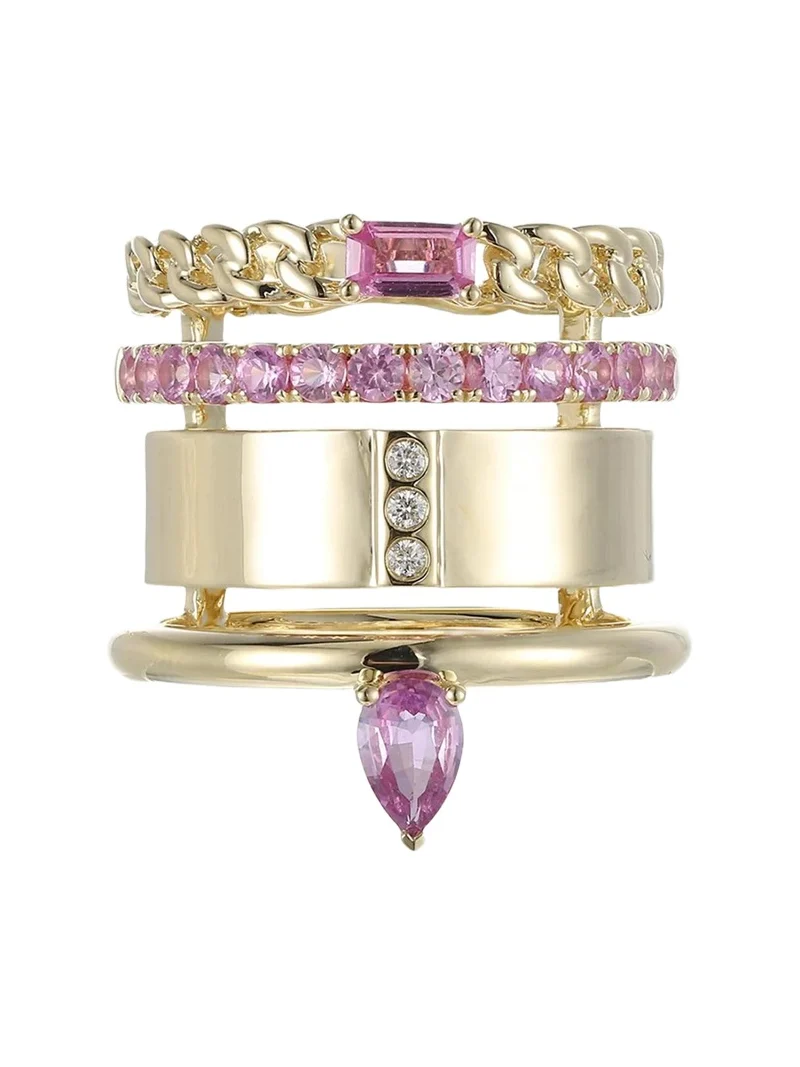 Typestack Pink Sapphire and Diamond Ring Typestack Pink Sapphire and Diamond Ring