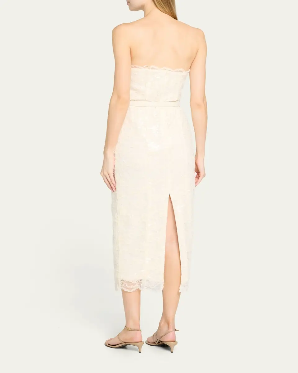Toccin Vivian Belted Sequined Lace Midi Dress | Thumbnail 3 Toccin Vivian Belted Sequined Lace Midi Dress | Thumbnail 3