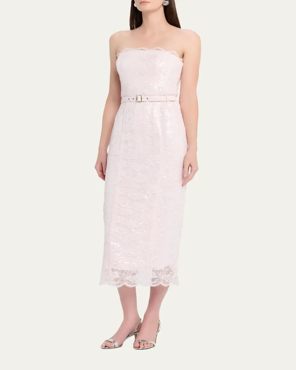 Toccin Vivian Belted Sequined Lace Midi Dress | Thumbnail 8 Toccin Vivian Belted Sequined Lace Midi Dress | Thumbnail 8