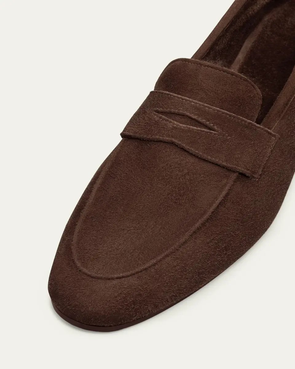 Bougeotte Flaneur Suede Penny Loafers | Thumbnail 3 Bougeotte Flaneur Suede Penny Loafers | Thumbnail 3