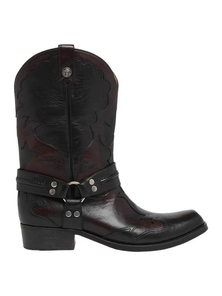 Versace Men's Nubuck Leather Western Boots