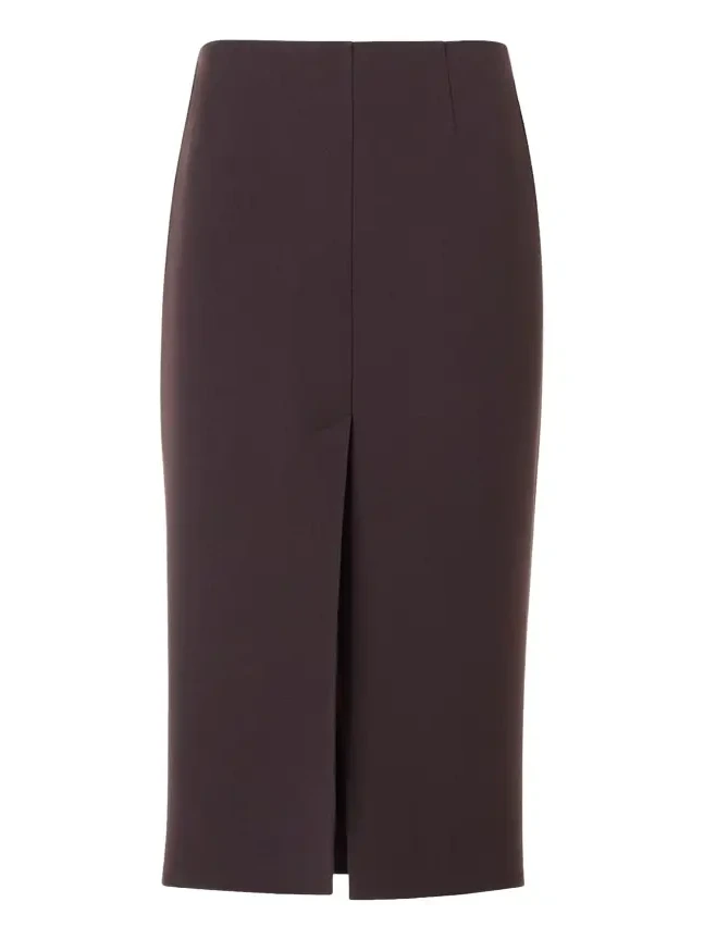 Wool Double-Face Slit Midi Pencil Skirt Wool Double-Face Slit Midi Pencil Skirt