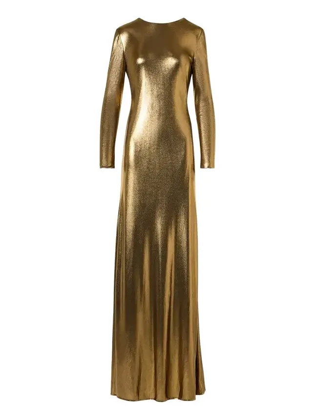 Lurex Viscose Long-Sleeve Gown