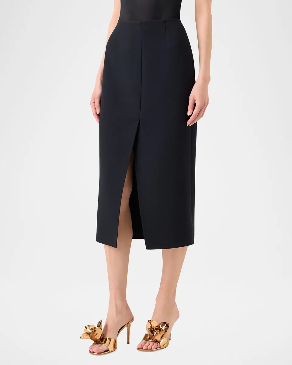 Akris Wool Double-Face Slit Midi Pencil Skirt | Thumbnail 4 Akris Wool Double-Face Slit Midi Pencil Skirt | Thumbnail 4