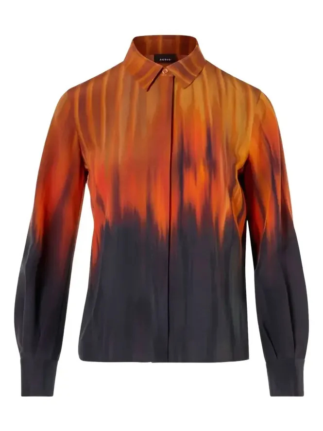Fuego Silk Crepe Button-Down Blouse Fuego Silk Crepe Button-Down Blouse