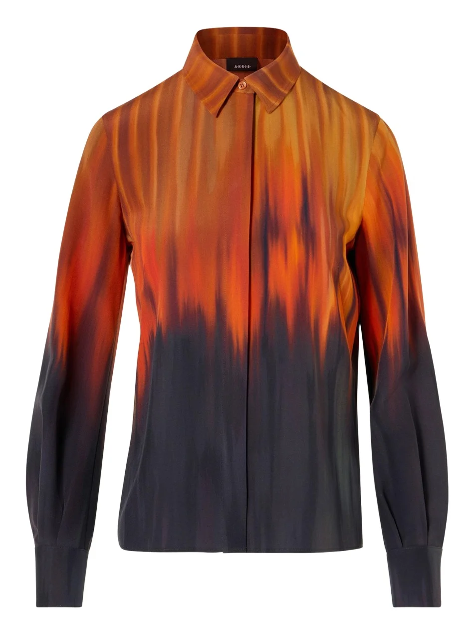 Fuego Silk Crepe Button-Down Blouse Fuego Silk Crepe Button-Down Blouse