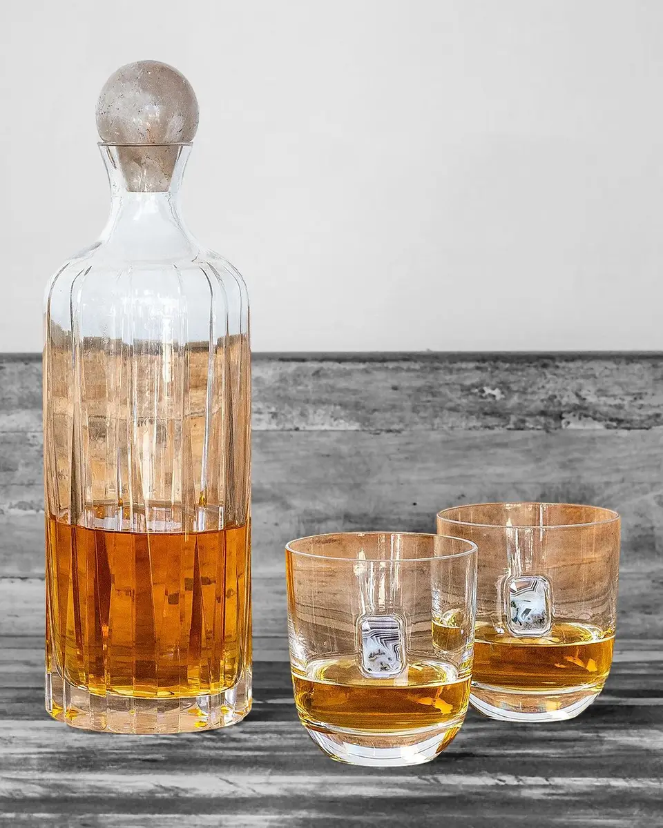 Anna New York Elevo Crystal & Agate Decanter | Thumbnail 2 Anna New York Elevo Crystal & Agate Decanter | Thumbnail 2