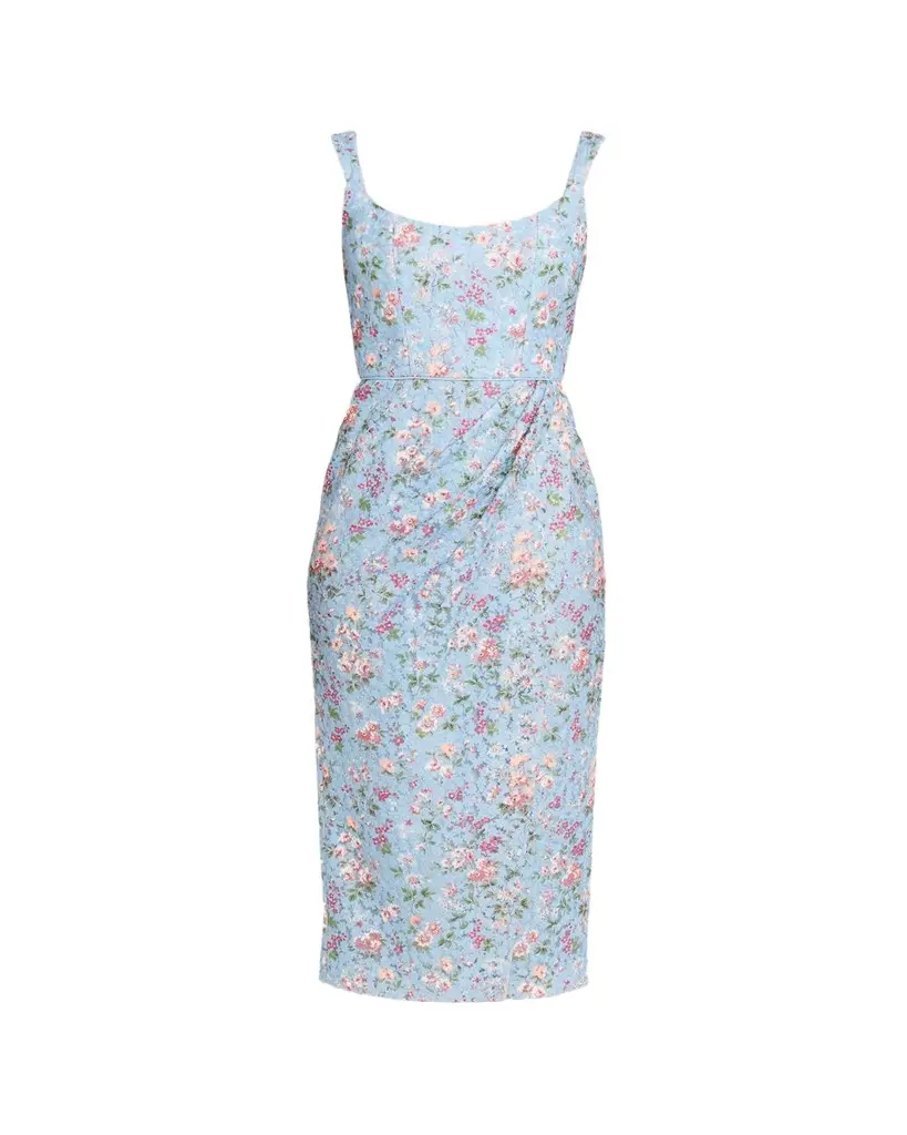 Markarian Marla Floral-Lace Wrap Midi Dress | Image 1 Markarian Marla Floral-Lace Wrap Midi Dress | Image 1