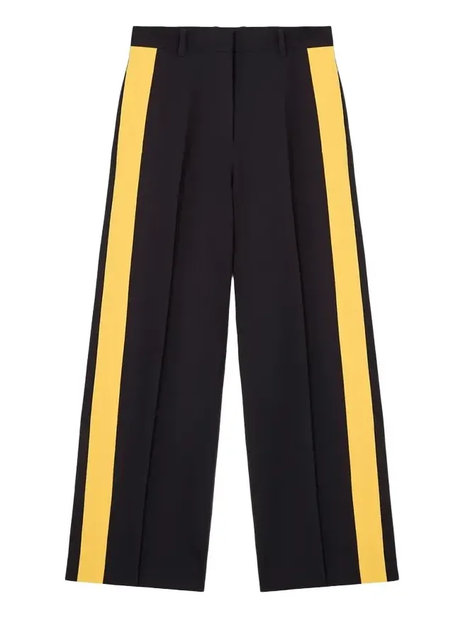 Side-Stripe Relaxed-Leg Trousers