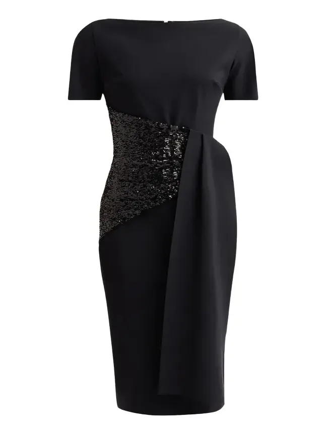 Sedva Sequin-Embellished Sheath Midi Dress