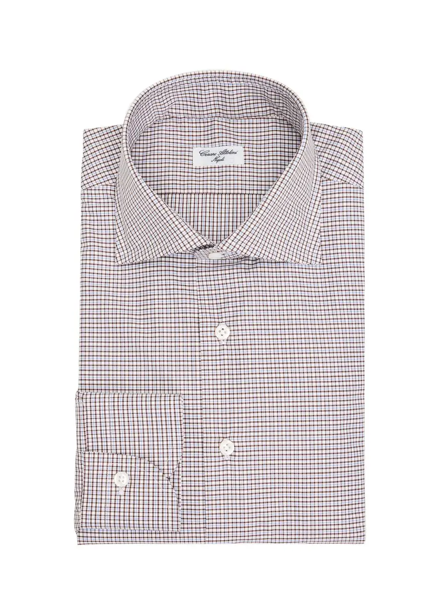 Cesare Attolini Men's Cotton and Cashmere Micro-Plaid Button-Down Shirt | Thumbnail 3 Cesare Attolini Men's Cotton and Cashmere Micro-Plaid Button-Down Shirt | Thumbnail 3