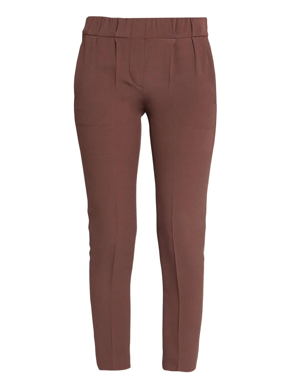 Silk Crepe Slim-Leg Ankle Pull-On Pants Silk Crepe Slim-Leg Ankle Pull-On Pants