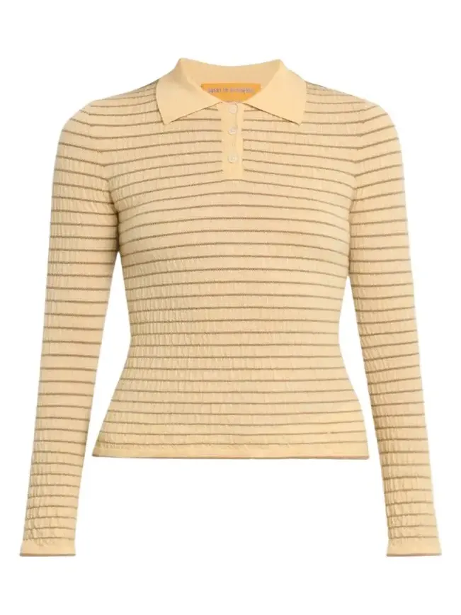 Smocked Striped Long-Sleeve Polo Smocked Striped Long-Sleeve Polo