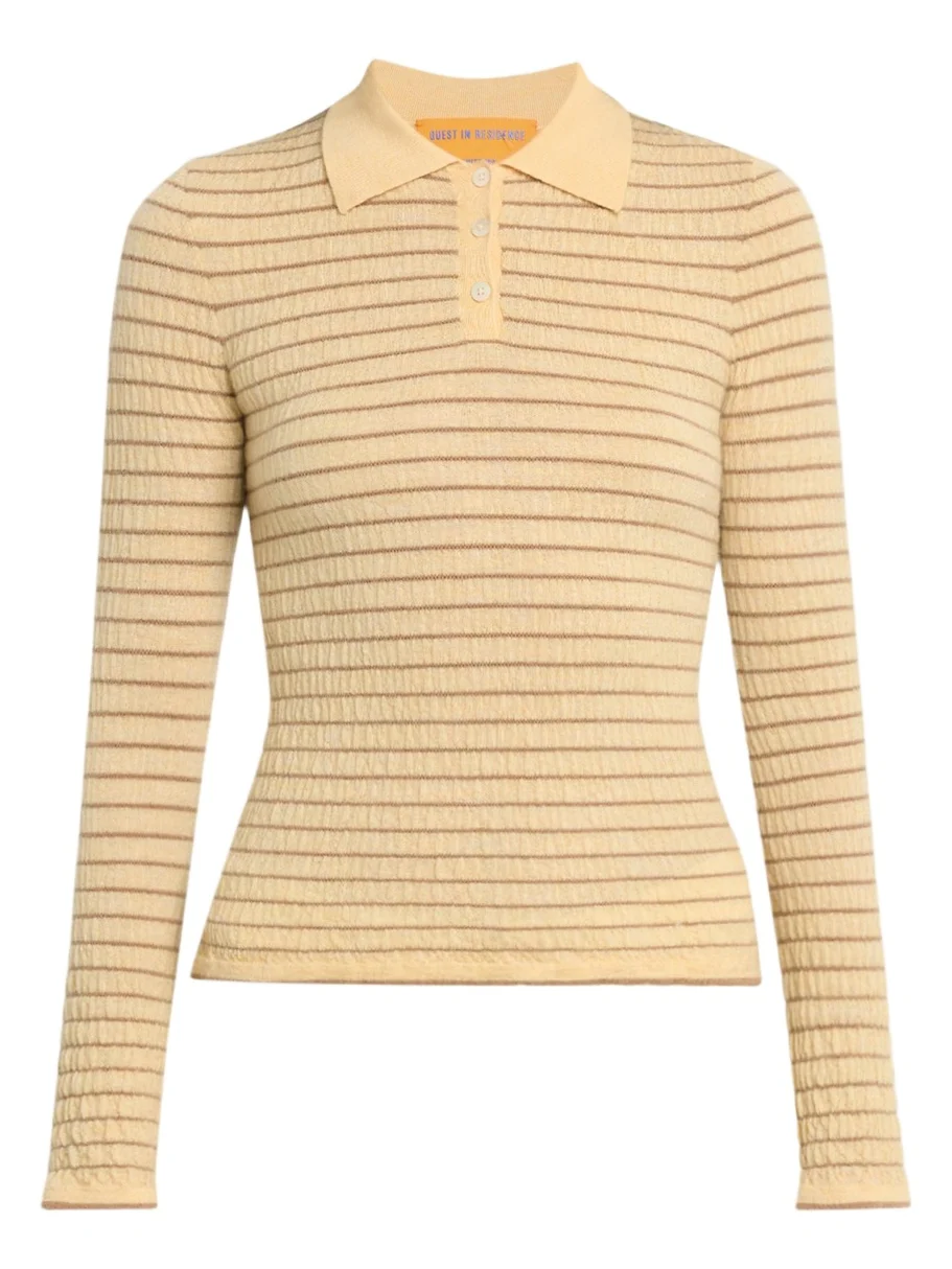 Smocked Striped Long-Sleeve Polo Smocked Striped Long-Sleeve Polo