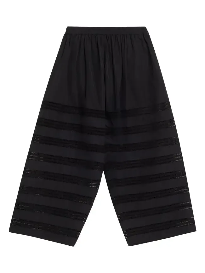 Embroidered Cotton Wide-Leg Crop Culotte Pants Embroidered Cotton Wide-Leg Crop Culotte Pants