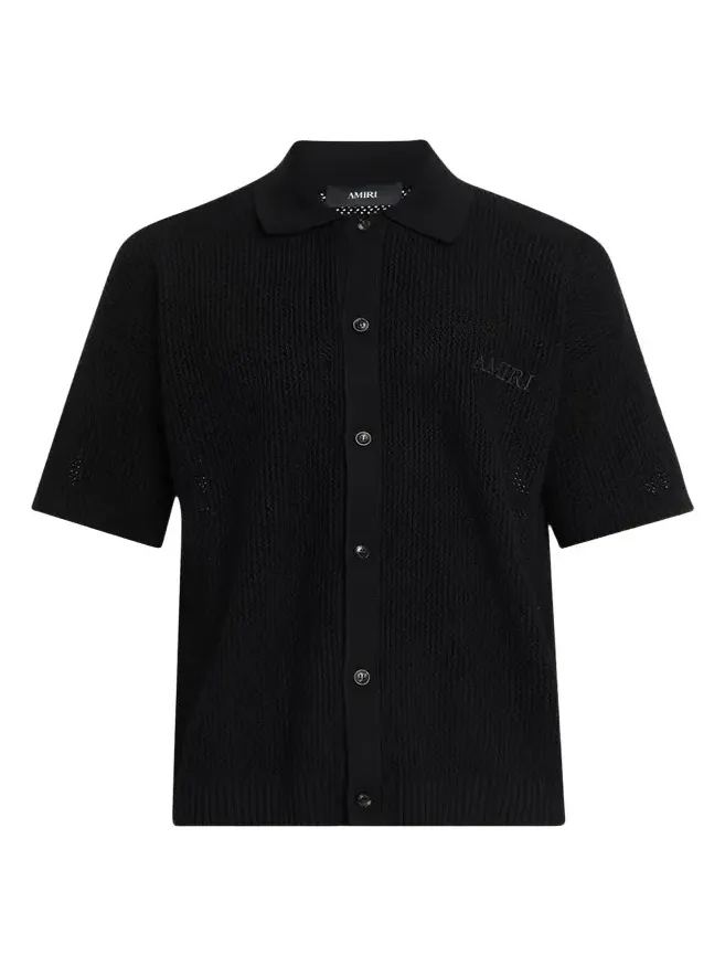 Men's Crochet-Knit Mesh Cotton Shirt Men's Crochet-Knit Mesh Cotton Shirt