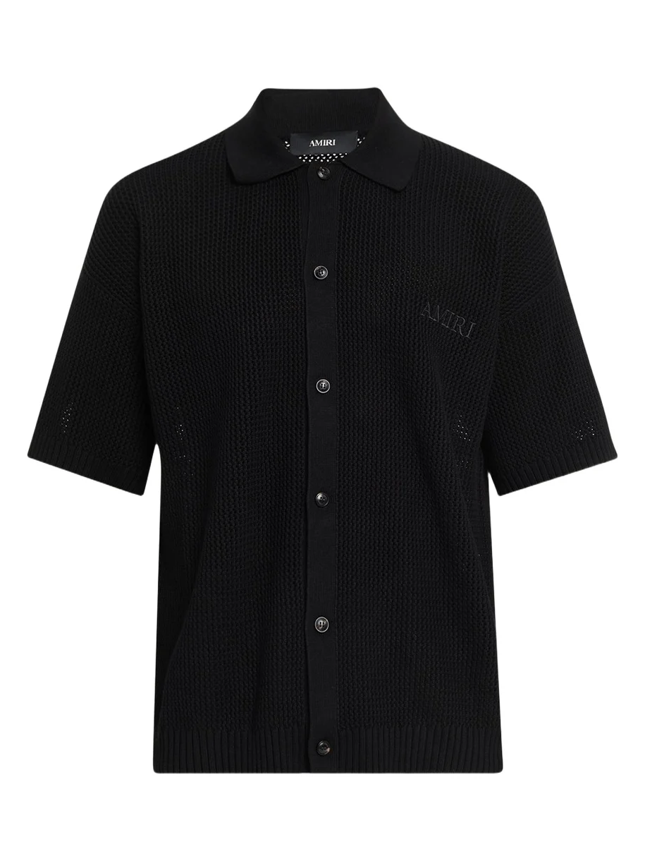 Men's Crochet-Knit Mesh Cotton Shirt Men's Crochet-Knit Mesh Cotton Shirt