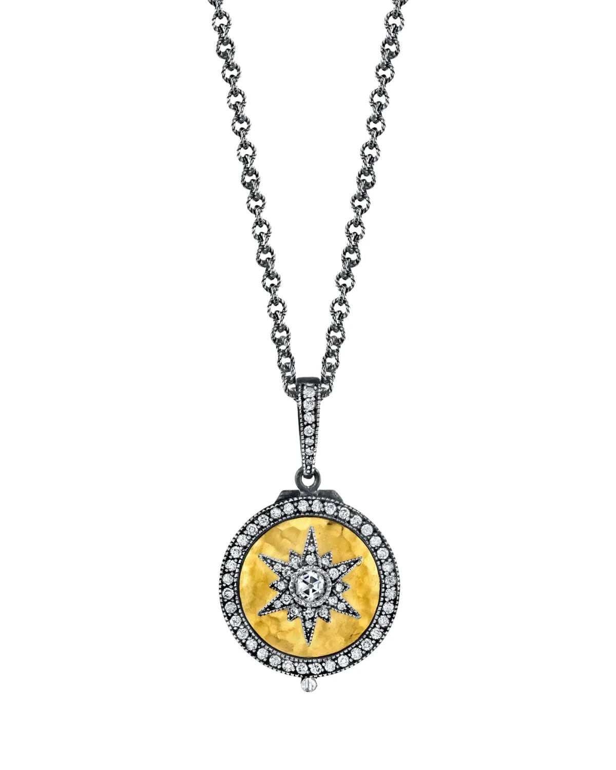 Arman Sarkisyan Round Diamond Starburst Locket Necklace