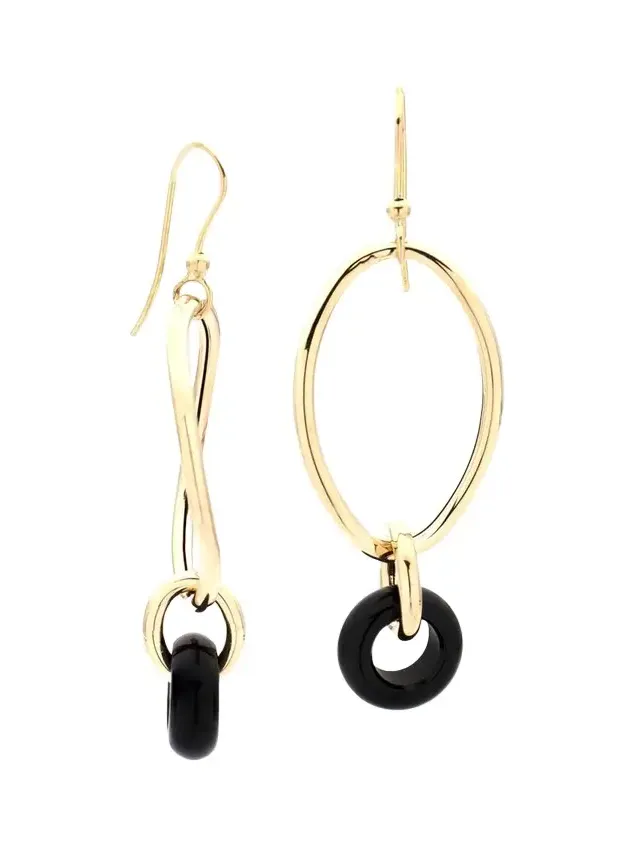 FARAONE MENNELLA by R.F.M.A.S. 18K Extra Small Black Onyx Link Earrings