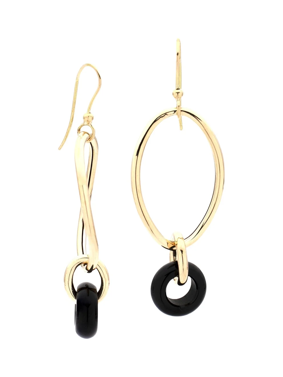 FARAONE MENNELLA by R.F.M.A.S. 18K Extra Small Black Onyx Link Earrings