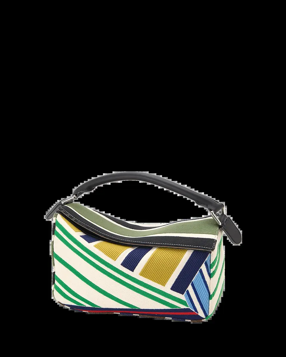 Loewe Puzzle Small Embroidered Striped Top-Handle Bag | Thumbnail 2