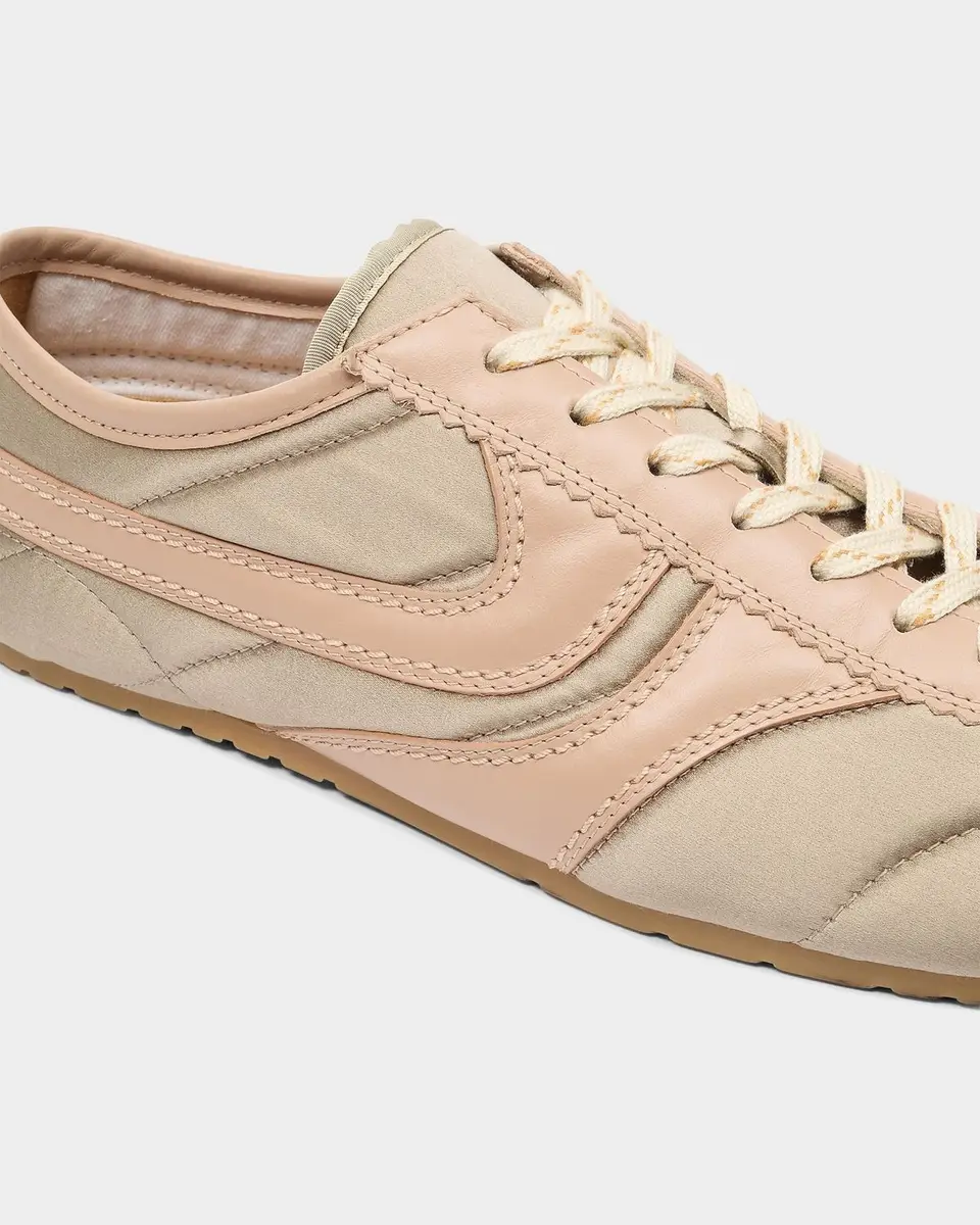 Dries Van Noten Slim Satin & Leather Low-Top Sneakers | Thumbnail 3